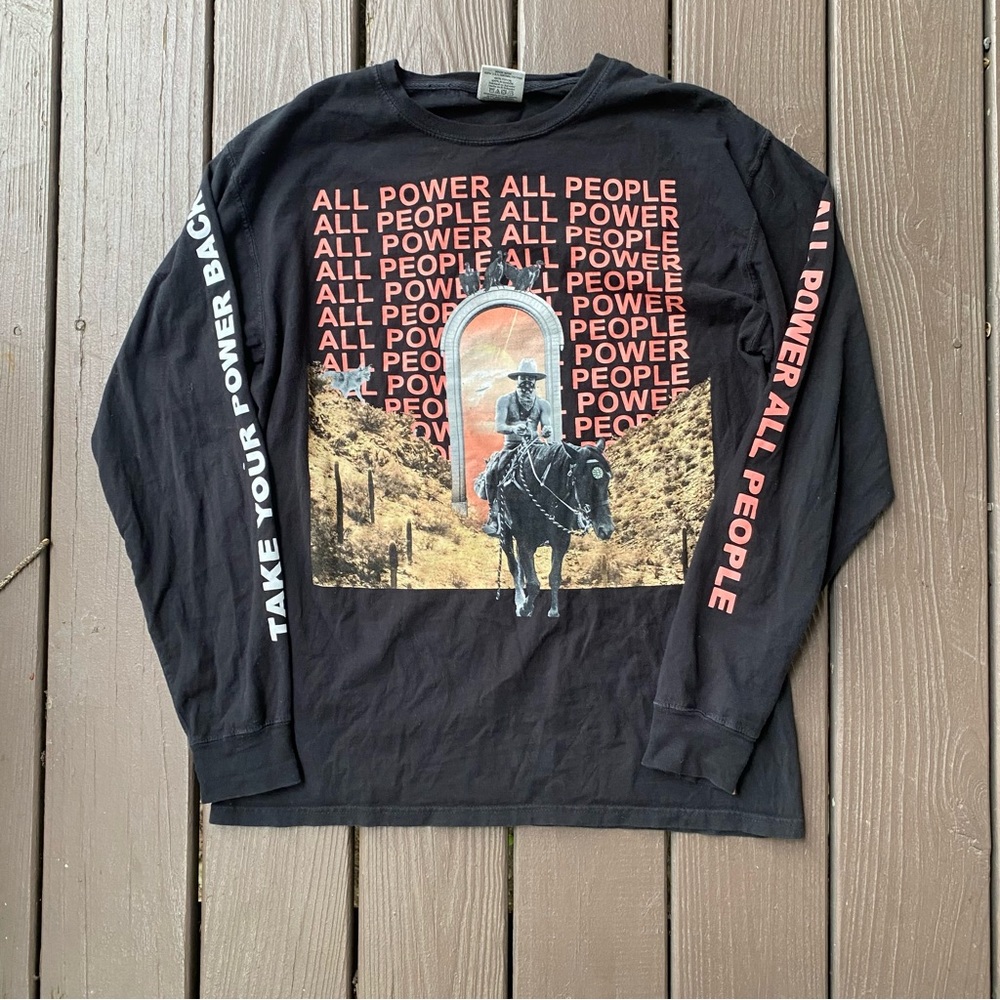Nah Jo And Medicine For The People Black Graphic Long Sleeve Tour Shirt Medium